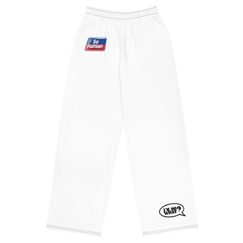 White So Haitian Sweatpants Wide Comfortable Leg Fitted